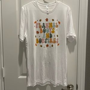 Printed Bella Canvas tee - Flannel, boots & bonfires